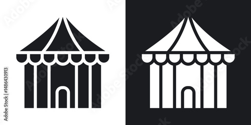 Circus tent icons. flat style design.
