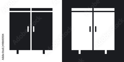 Cabinet icons. flat style design.