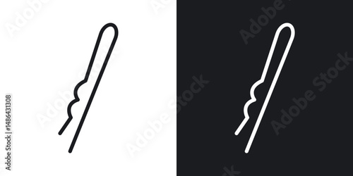 Bobby pin icons. flat style design.