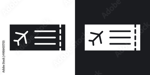 Flight tickets icons. flat style design.