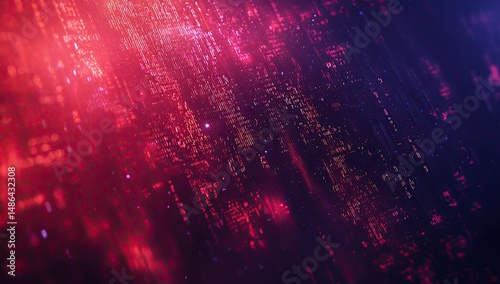 Abstract Red Digital Data Flow.