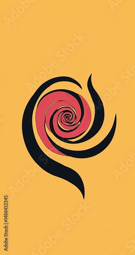 Abstract Spiral Rose Design.