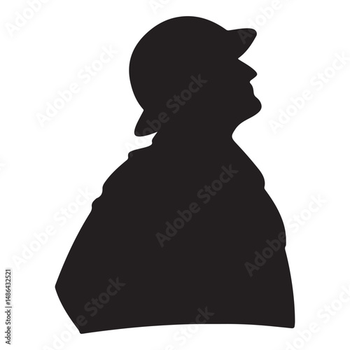 Army commander silhouette vector flat illustration design.
