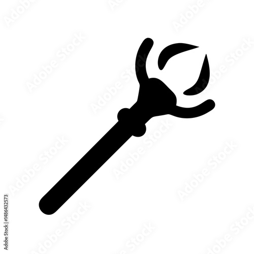 Illustration of a black magic staff icon vector design for games and fantasy concepts art design