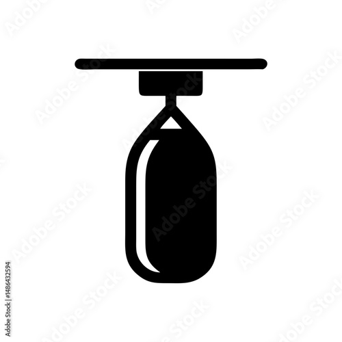 Punching bag icon vector illustration for boxing training equipment and fitness workout design