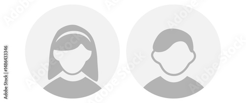 Vector flat illustration in grayscale. Avatar, user profile, person icon, gender neutral silhouette, profile picture. Suitable for social media profiles, icons, screensavers and as a template.