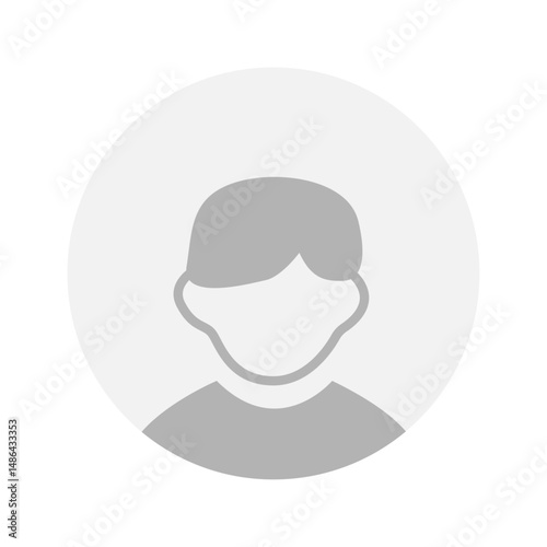 Vector flat illustration in grayscale. Avatar, user profile, person icon, gender neutral silhouette, profile picture. Suitable for social media profiles, icons, screensavers and as a template.