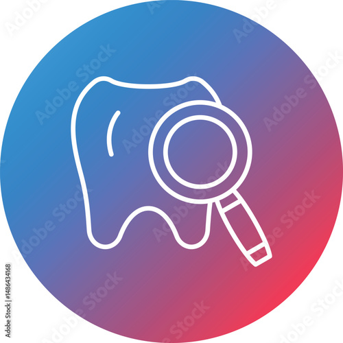 Dental Checkup Line Gradient Circle Background Icon