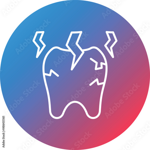 Toothache Line Gradient Circle Background Icon