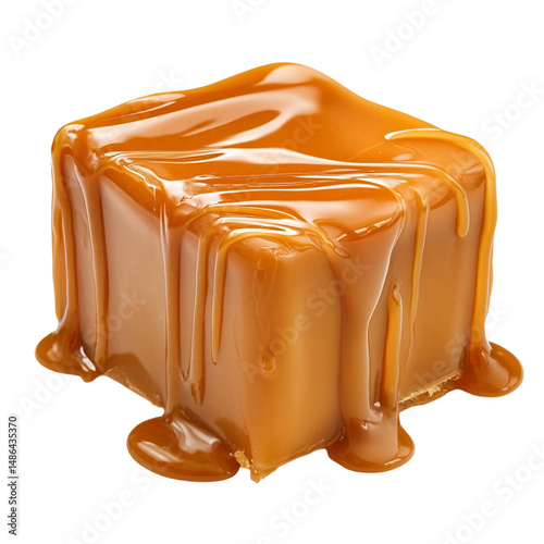 vanessabernardoMelted caramel cube isolated on white backbround.png.png