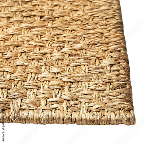 Contemporary Eco Straw Mat Featuring a Natural Wove Isolated on Transparent Background