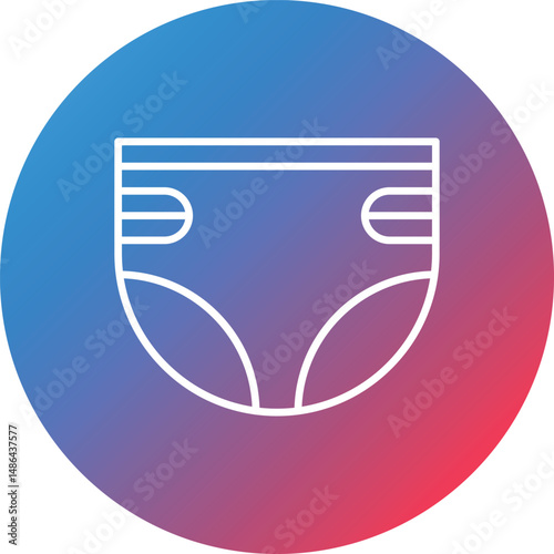 Diaper Line Gradient Circle Background Icon