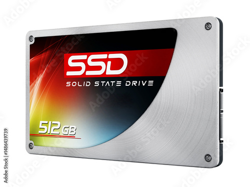 SSD Solid state drives on transparent background.