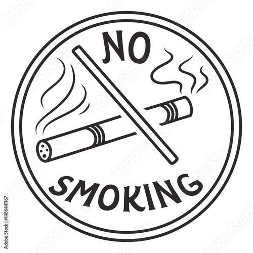 No Smoking prohibition icons, smoking addiction silhouette vector illustration