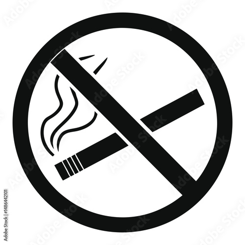 No Smoking prohibition icons, smoking addiction silhouette vector illustration