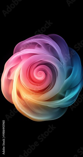 Colorful Swirling Abstract Rose.