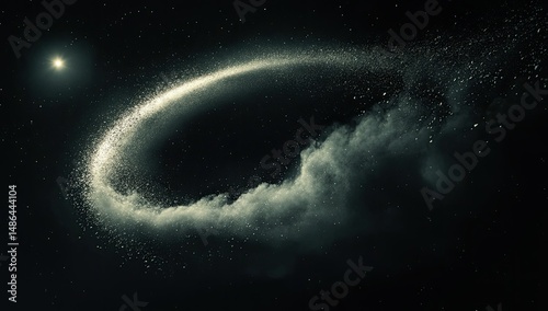 Cosmic Dust Trail with Space Nebula.