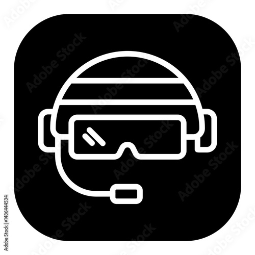 Pilot Helmet Vector Icons