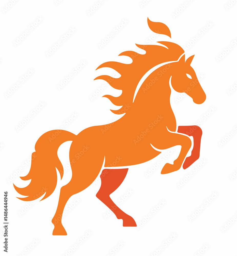 Fire horse symbol for 2026, representing strength and vitality Fire horse symbol for 2026, representing strength and vitality