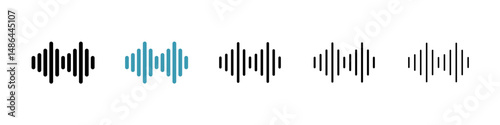 Waveform icon. Thin lines isolated