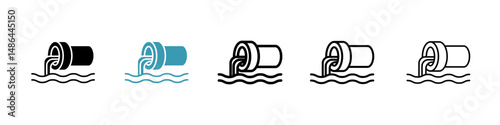 Wastewater icon. Thin lines isolated