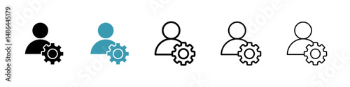 User gear icon. Thin lines isolated