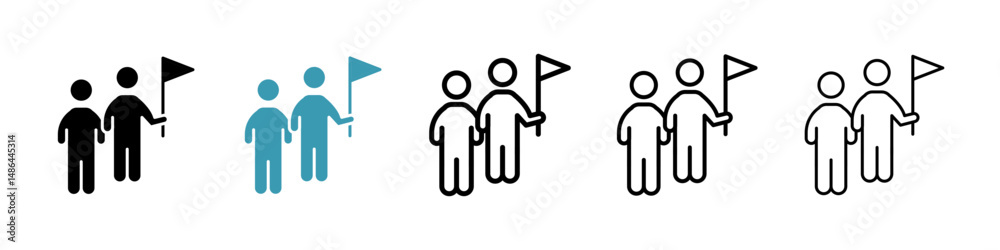 Tour guide people icon. Thin lines isolated Tour guide people icon. Thin lines isolated