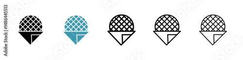 Stroopwafel icon. Thin lines isolated