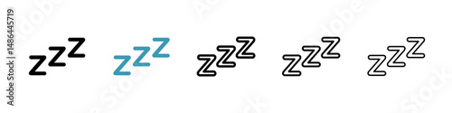 Snooze icon. Thin lines isolated