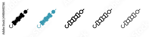 Skewer icon. Thin lines isolated