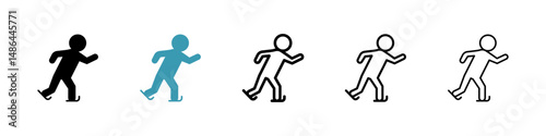Skating icon. Thin lines isolated
