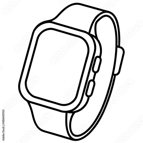 Smartwatch outline illustration for technology and wearable devices