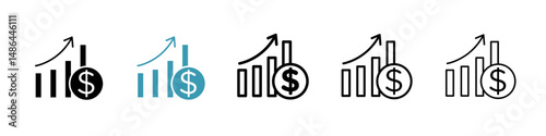 Revenue icon. Thin lines isolated