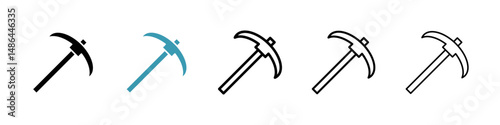 Pickaxe icon. Thin lines isolated