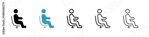 Person seat icon. Thin lines isolated