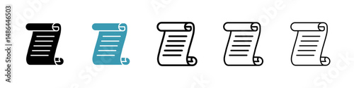 Paper Scroll icon. Thin lines isolated