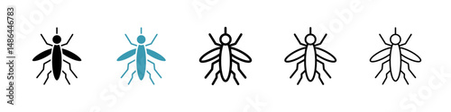 Mosquito icon. Thin lines isolated