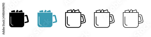 Marshmallows Mug icon. Thin lines isolated