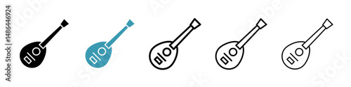 Mandolin icon. Thin lines isolated