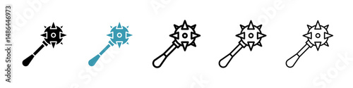 Mace icon. Thin lines isolated