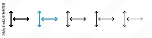 Height and width icon. Thin lines isolated
