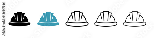 Hard hat icon. Thin lines isolated