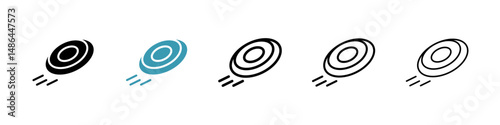Flying disc icon. Thin lines isolated