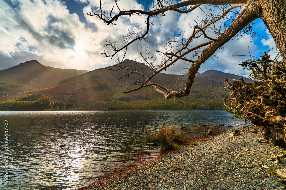 Buttermere lake in Lake District in autumn season. England. UK