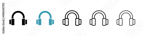 Ear muffs icon. Thin lines isolated