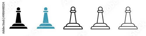 Chess pawn icon. Thin lines isolated