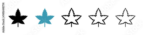 Cannabis icon. Thin lines isolated