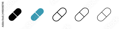 Capsules icon. Thin lines isolated