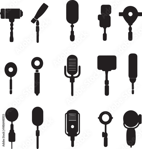 Silhouette Microphone Collection: Vector Icons for Audio Recording