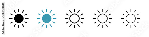 Brightness icon. Thin lines isolated